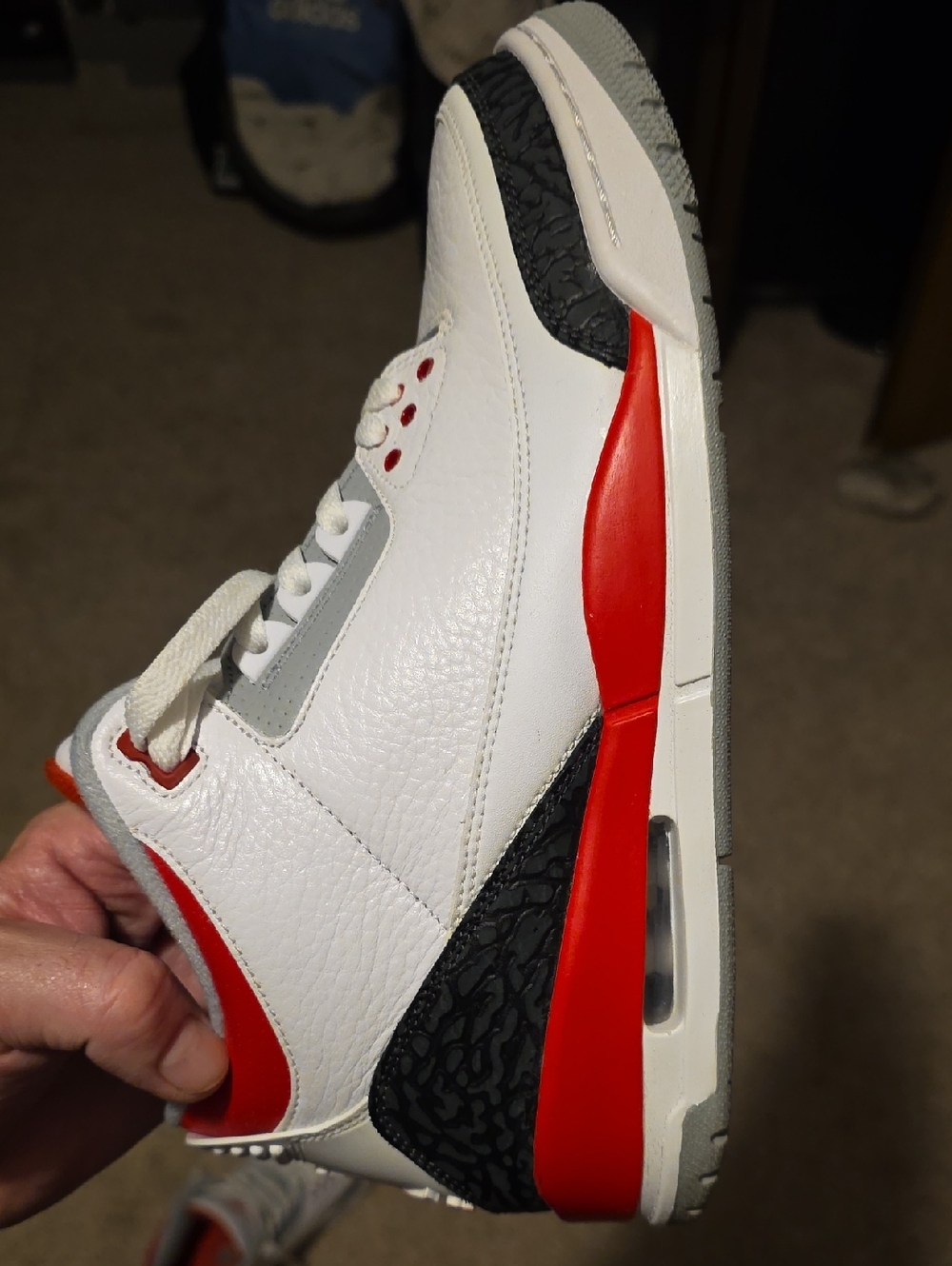 White and Red High-Top Sneakers - Picture 7 of 11